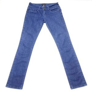 Vigoss Classic Jeans Women 5 Dark Blue Skinny Low Rise Flap Pocket Stretch Denim